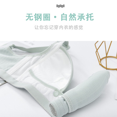 舒适透气前扣无钢圈聚拢防下垂哺乳胸罩一片式传统型文胸|ms