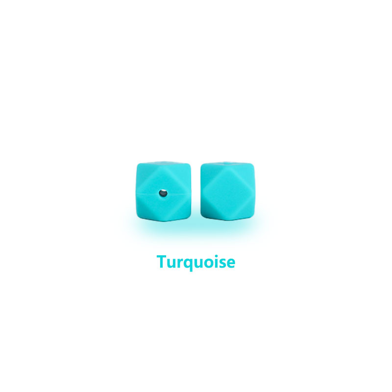 17mm cuentas de silicona octogonal molar juguetes suministros del bebé DIY teether pulsera collar cadena chupete accesorios la joyería