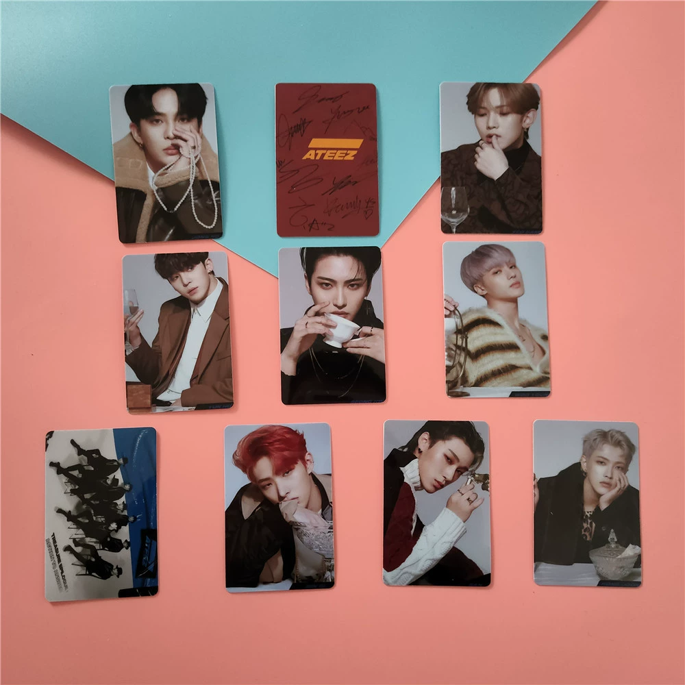 Новый альбом ATeez Acton to Answer Surrounding Crystal Card Patch Bus Sticker Anty Postal Postcard
