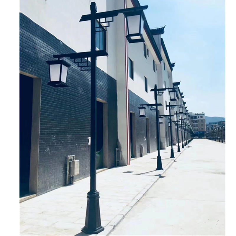 Manufactor Customized new pattern outdoors Scenery Courtyard lamp 3 led die-casting Cylinder Double head Chinese antique lighting street lamp