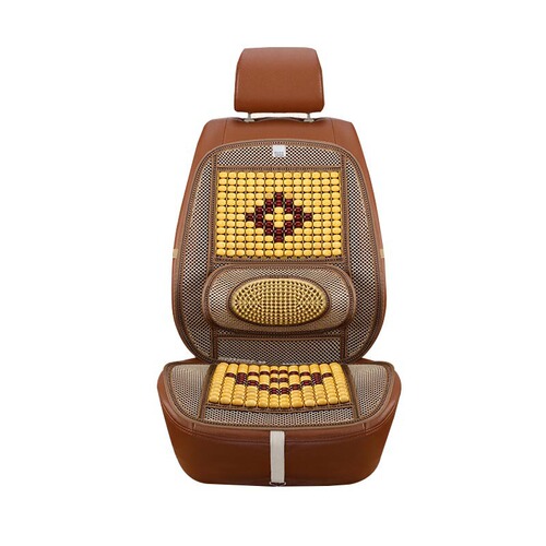 Car Seat Cushion Summer Wooden Bead Massage Four Seasons Cooling Cushion Car Seat Cover Massage Ice Silk Breathable Car Supplies Dropshipping