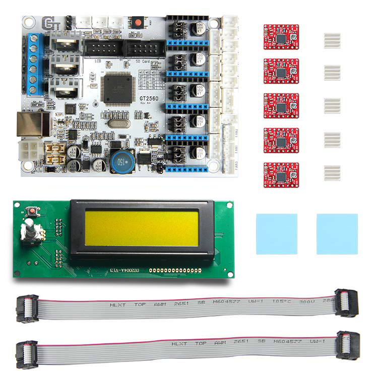 Geeetech 3D打印机主板套件 GT2560+A4988+LCD2004套件 送数据线