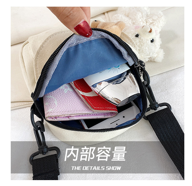 Korean version of Instagram, Japanese style Harajuku, cute and soft girl, with a unique vintage look, girl canvas single-shoulder small crossbody bag, female student undefined