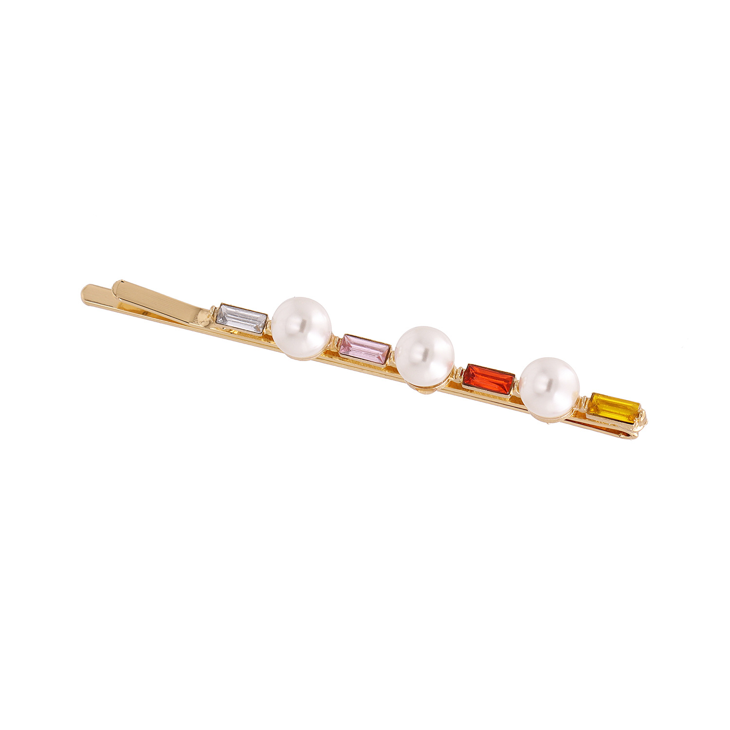 New Fashion Alloy Diamond-set Color Geometric Color Diamond Cheap Hairpin Wholesale display picture 2