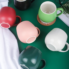 色釉陶瓷杯 ins北歐簡約馬克定制印LOGO杯球型杯啞光純色家用水杯