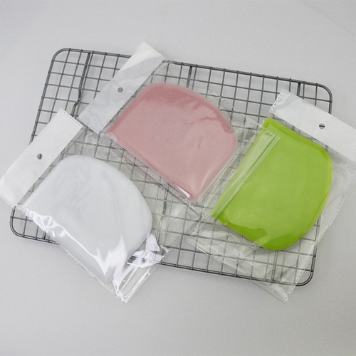 Factory PE Plastic Scraper, Soft Dual-Purpose Half Round Dough Scraper Cake Frosting Leveling Baking Tool