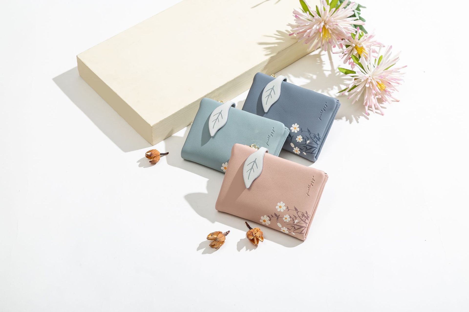 All Seasons Season Women'S Gender Factory Wholesale  New Ladies' Purse Japanese And Korean Pu Soft Printed Buckle Simple Zipper Coin Purse Card Holder