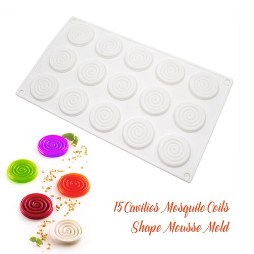 2-link mosquito coil-shaped circle mousse cake mold DIY baking mold silicone fondant mold mousse mold