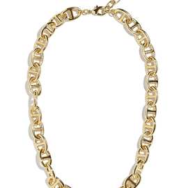 Baub同款 欧美麻花项链小众设计粗链冷淡风锁骨链铜电镀14K金饰品