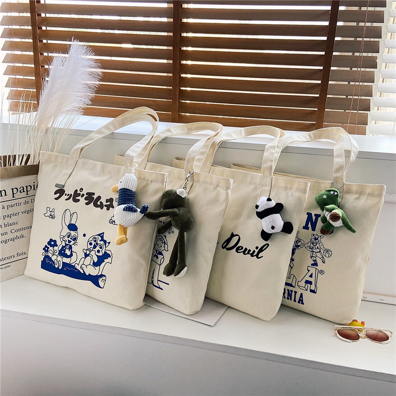 Baobaonv 2020 new pattern Diagonal Canvas bag student ins Korean Edition Versatile lovely High-capacity The single shoulder bag