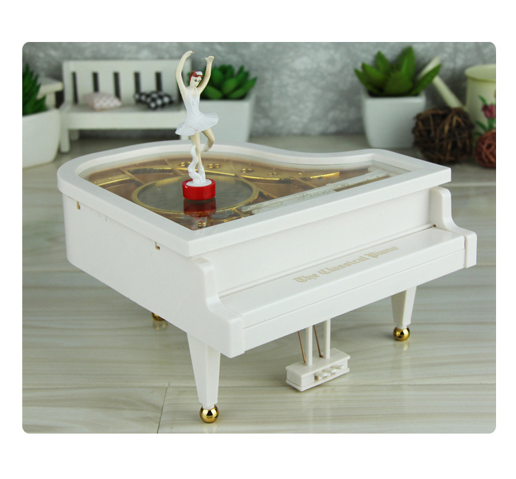 1064g Weight Music Box Toys Type 1 Piece Quantity ABS Material Piano Pattern Children Unisex Gender Retro Style White Color Retro Piano ABS Artificial Decorations