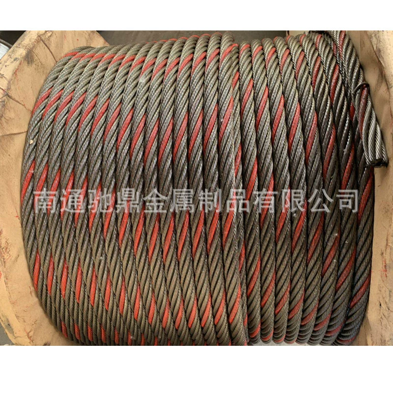Electro-гальванизированный стальной трос 6x19W + FC/IWS стальной Тросовый Лифт смазан и смазан Американский стандартный немецкий стандарт одна прядь с красным