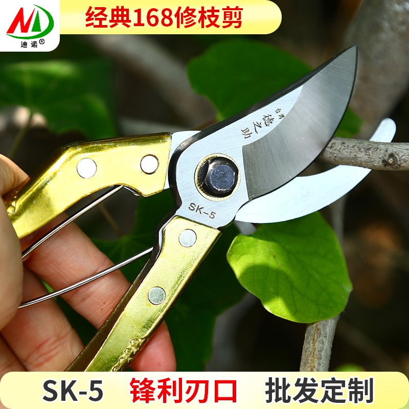 厂家批发 德之助8寸园林剪 果树修枝剪 园艺工具 金色果枝剪