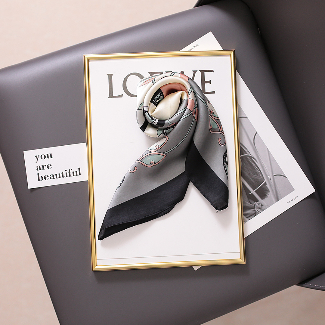 Südkoreas Dongdaemun-Imitation, neuer bedruckter kleiner Seiden-Halsschutz für Damen, vielseitiger Instagram-Halsschutz für Frühling und Herbst_voghion.com