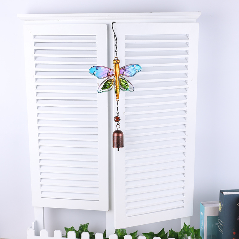 Bird Glass Iron Wind Chime Wall Art display picture 2