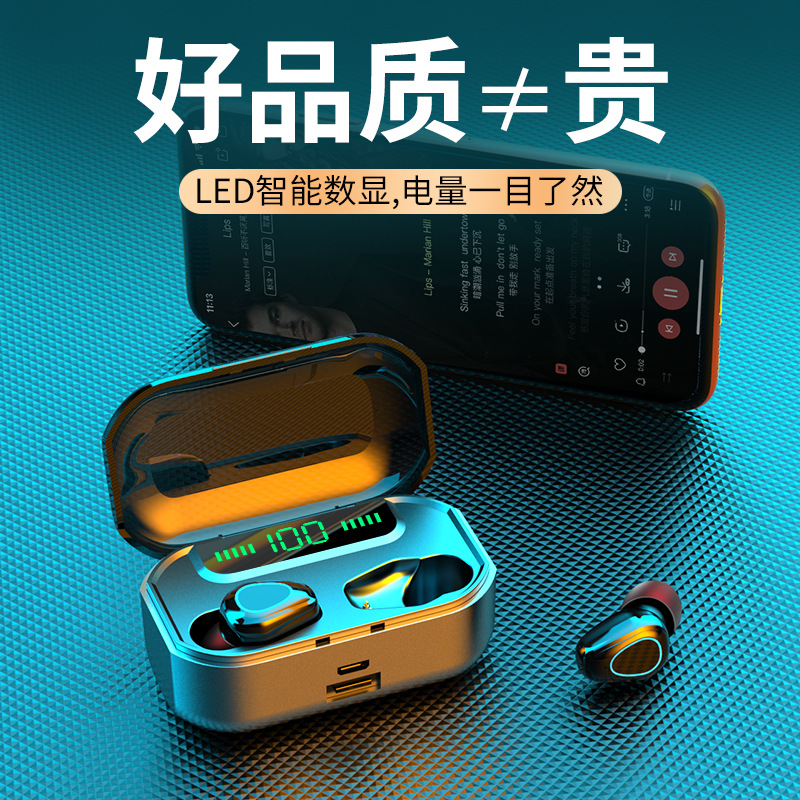 勝見G20跨境藍(lán)牙耳機(jī)私模屏顯真無(wú)線TWS雙耳5.0運(yùn)動(dòng)通話入耳式