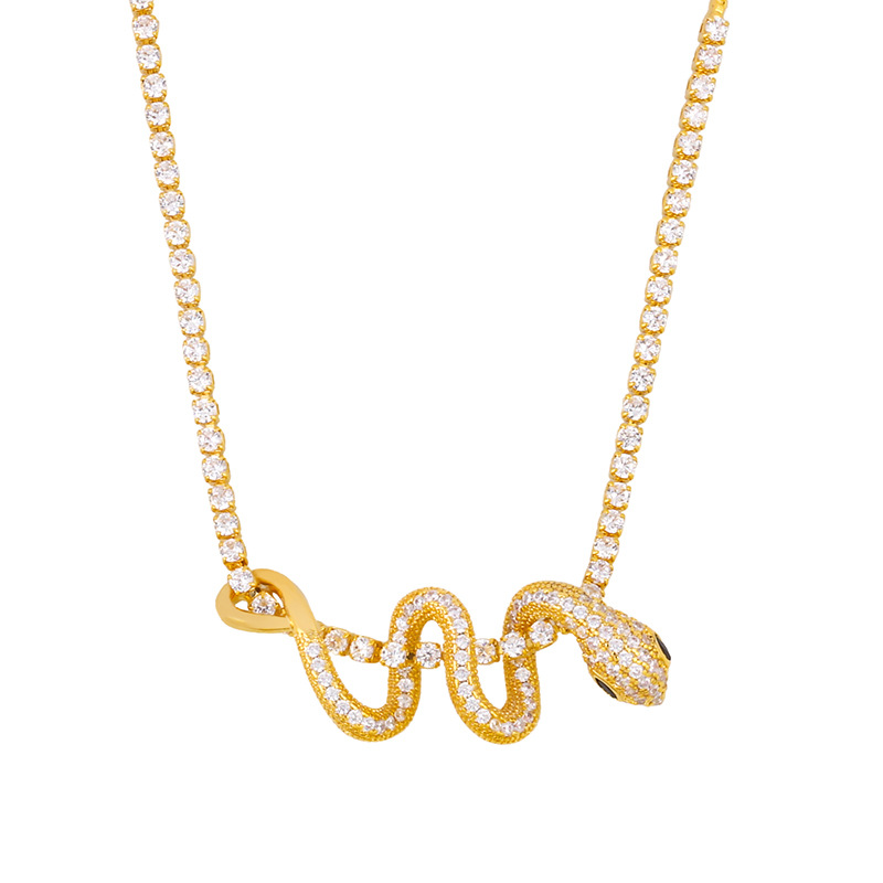 Fashion Snake-shaped Necklace Diamond Pendant Necklace Wholesale Nihaojewelry display picture 5