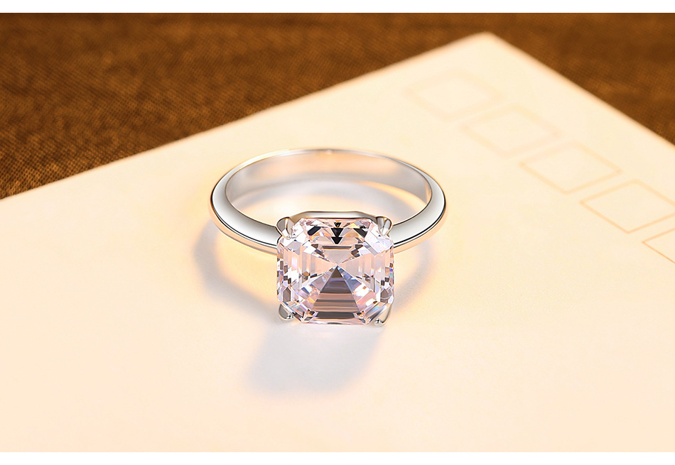 925 Sterling Silver Zircon Ring display picture 5