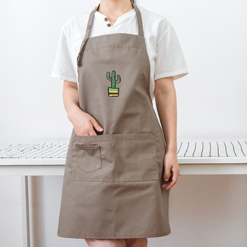 Moda publicidad delantal logotipo imprimible tienda de fruta supermercado guardapolvos restaurante estilo coreano cintura impresión