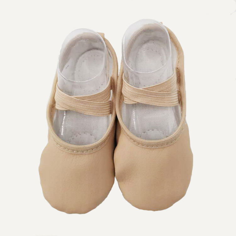 出口韩国厂家直销PU皮革舞蹈鞋芭蕾舞鞋两底练功鞋瑜伽鞋儿童猫爪详情1