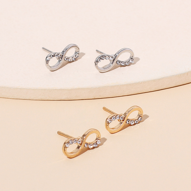 retro rhinestone 8 word earrings