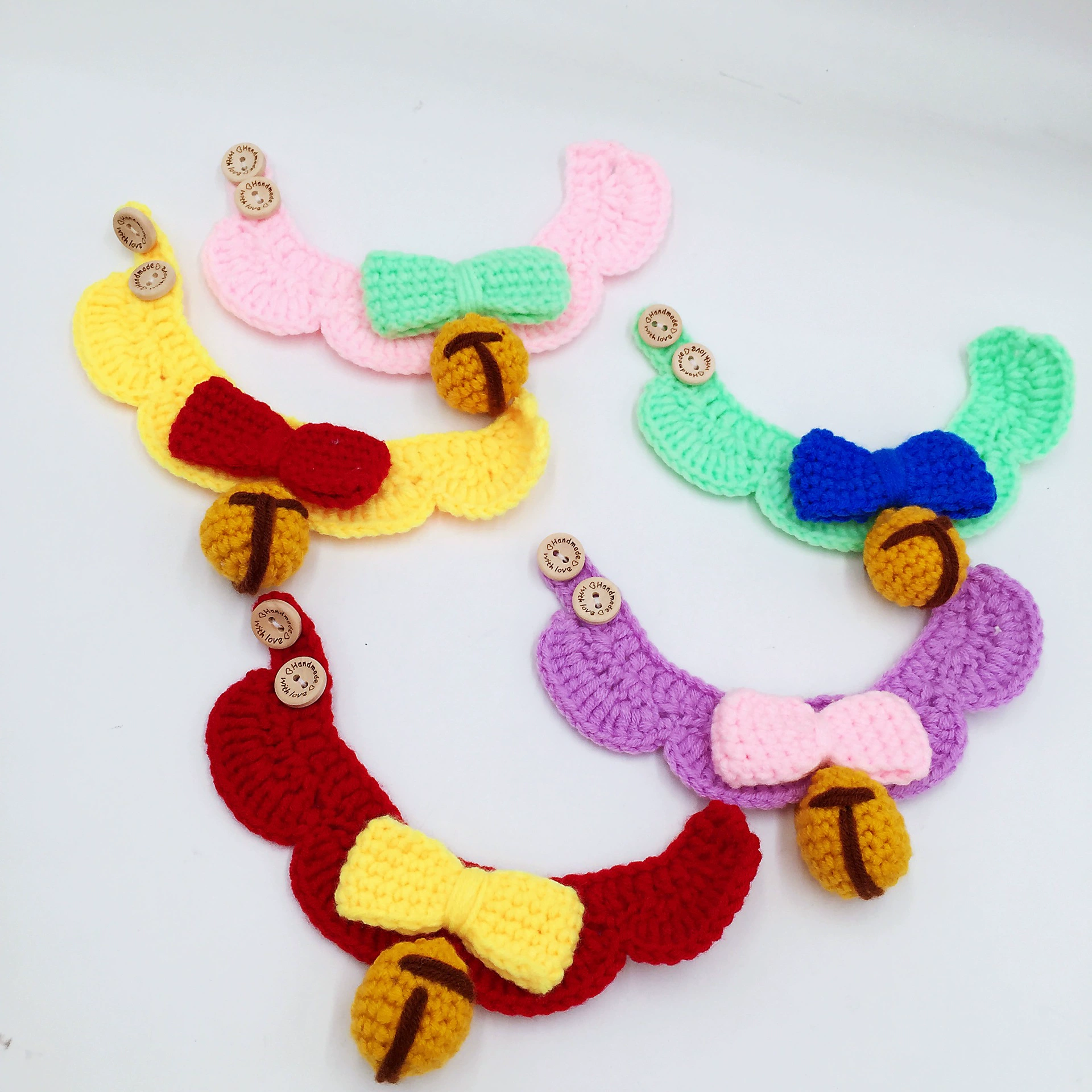 Домашнее животное кошка собака ручной крючок шерстяной вязаный нагрудник воротник короткий Американский короткий кукольный цветок милый слюни полотенце