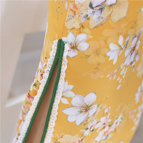 Aiqi embroidery shows long cheongsam style cheongsam