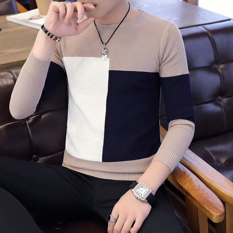 Men's sweater 2020 new color matching kn...