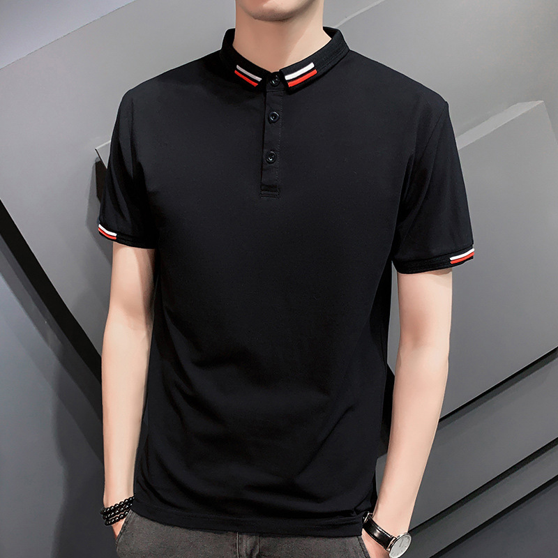 2021 summer new polo shirt men's short-s...