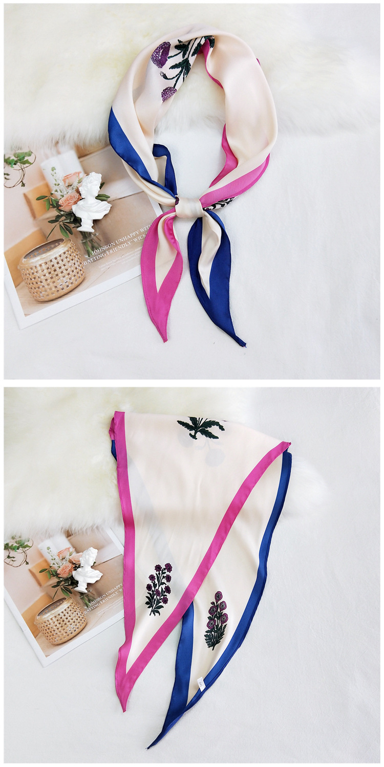 New Twill Letter Diamond-shaped Small Silk Scarf display picture 2