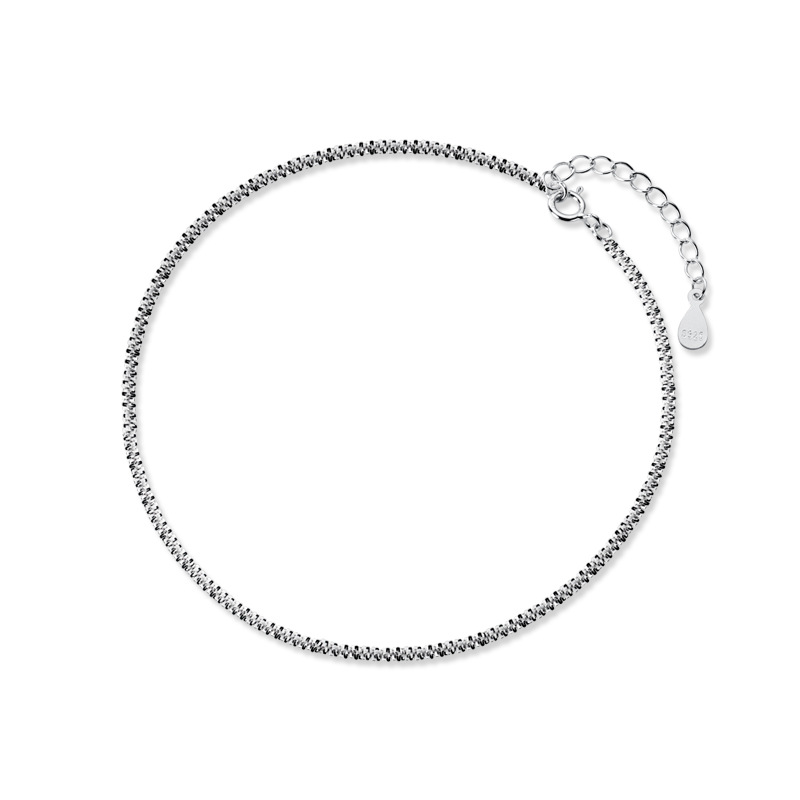 cavigliera in argento s925 femminile stile giapponese semplice cielo stellato temperamento gioielli per piedi personalità da ragazzina S2967_voghion.com