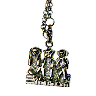 2020 three monkey necklace fashion accessories pendant clavicle chain silver little monkey pendant free chain