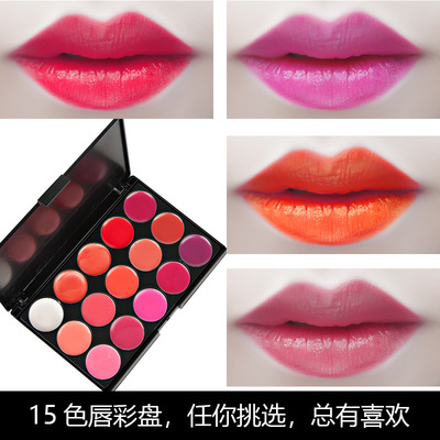Professional makeup 15 Lipstick disk moist Fade Studio Makeup artist Dedicated beginner 15 Color lip gloss