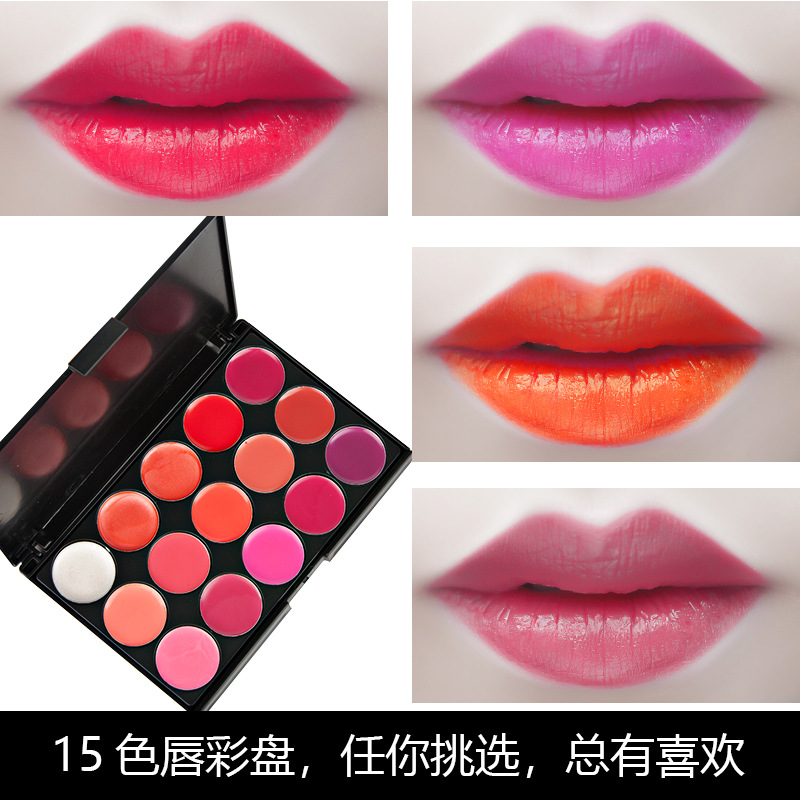 Professional makeup 15 Lipstick disk moist Fade Studio Makeup artist Dedicated beginner 15 Color lip gloss