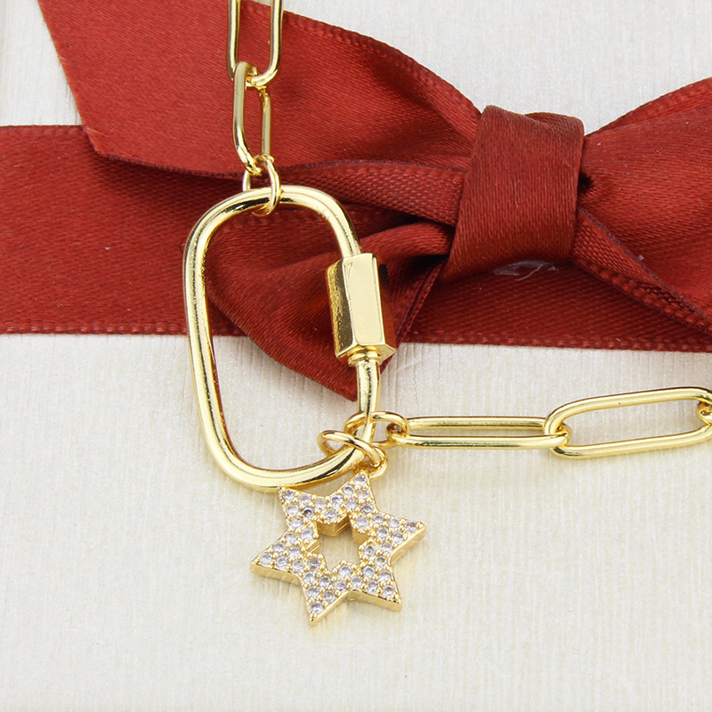 fashion  diamond-studded star moon necklace