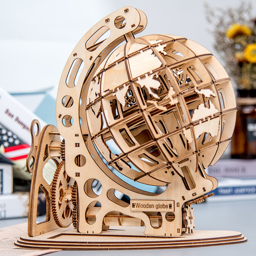 Building block simulation ornaments three-dimensional assembled globe creative DIY three-dimensional assembled crafts mechanical transmission model