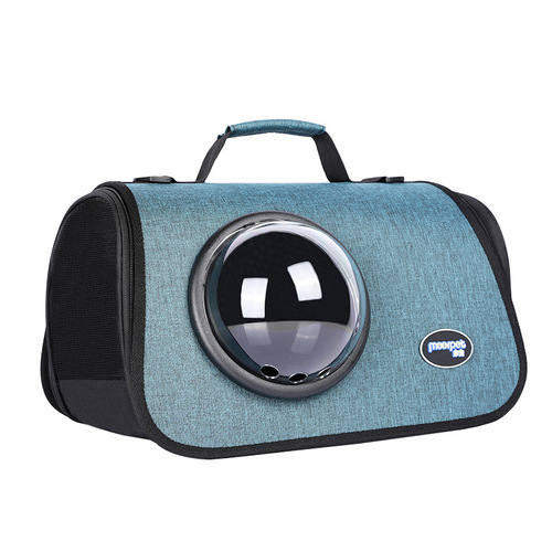 Cat backpack outdoor travel bag, convenient hand-held, breathable and comfortable, space capsule style cat Teddy handbag, single-shoulder cat walking bag