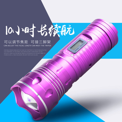 沃尔拓D3 蓝白双光源10W钓鱼灯 数码显示充电调焦夜钓灯 厂家直销|ms
