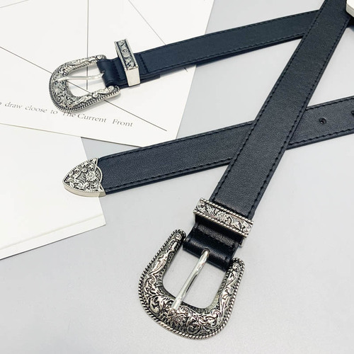 2020 New Retro Women's Belt European and American Personality Leather Belt Soft Simple Versatile Pin buckle Wide Belt Jeans
