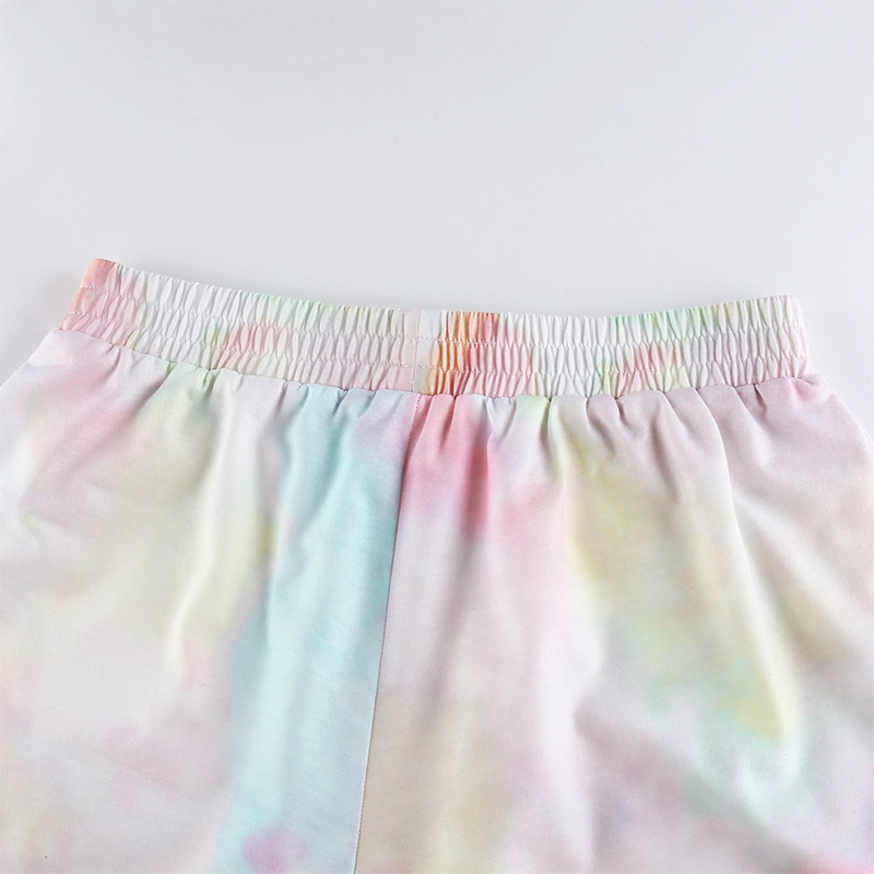 new fashion tie-dye slim vest shorts set NSLQ33717