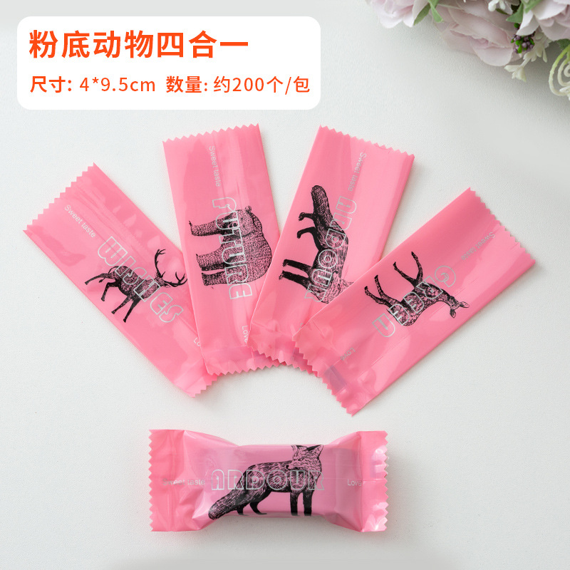 Bolsa de embalaje de turrón punto transparente leche caramelo embalaje interior toffee turrón bolsa pequeña máquina de dulces bolsa de sellado