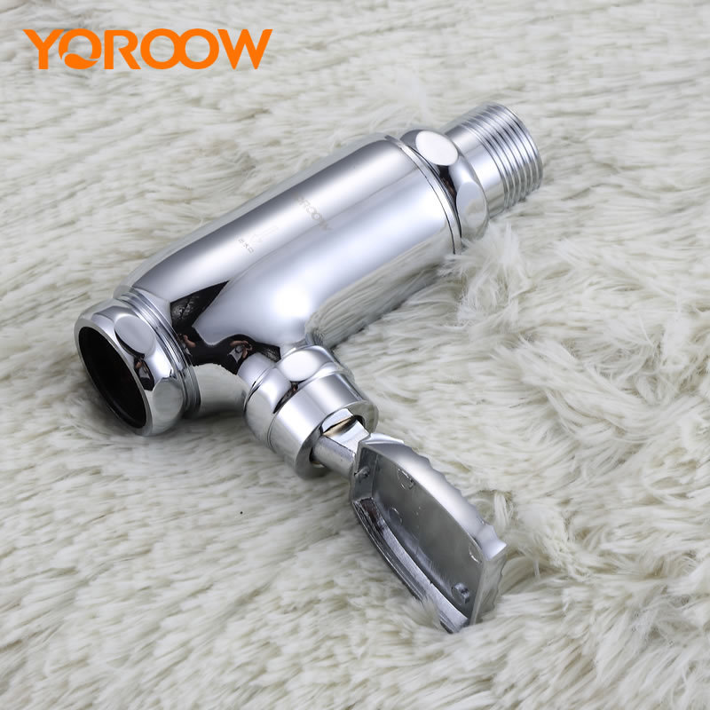 友莱铜材质蹲便器冲水阀 自动回弹脚踏冲洗阀 厕所便池脚踩延迟阀|ms