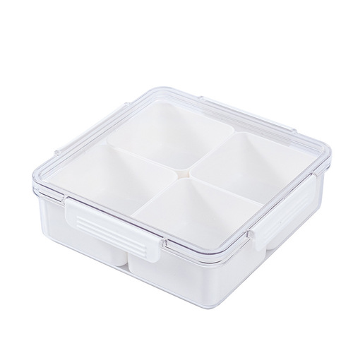 Snack tray, dried fruit box, living room fruit tray, transparent compartmented fruit and vegetable storage box, multifunctional crisper, wish Amazon