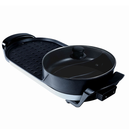 Induction Hob with Integrated Grill, Low Smoke and Oil Electric Grill, Household Electric Plate, Multifunctional BBQ and Hot Pot Machine