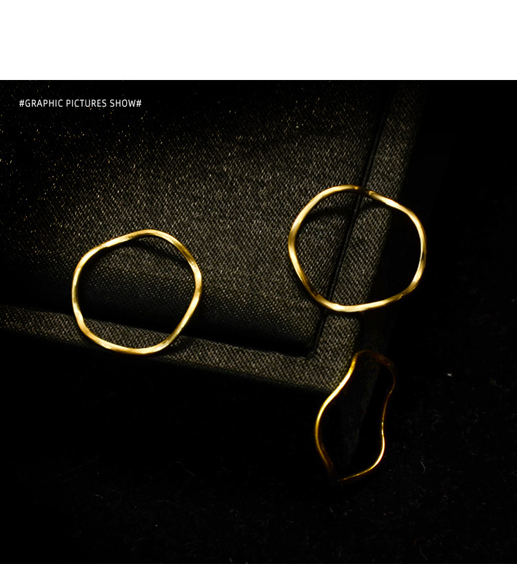 التيتانيوم الصلب موجة نمط خاتم مجوهرات 18k الذهب مطلي غير الحساسية المواد الجملة Nihaojewelry display picture 18