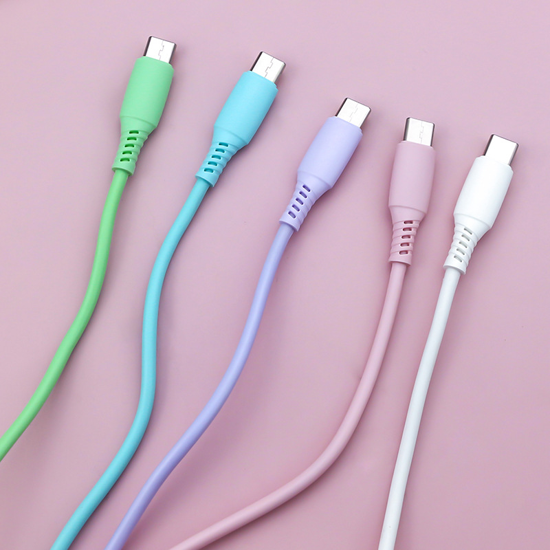 PVC Colorful Capsule Data Suitable for Apple, Android, Huawei Type-C 1m Charging Cable_voghion.com