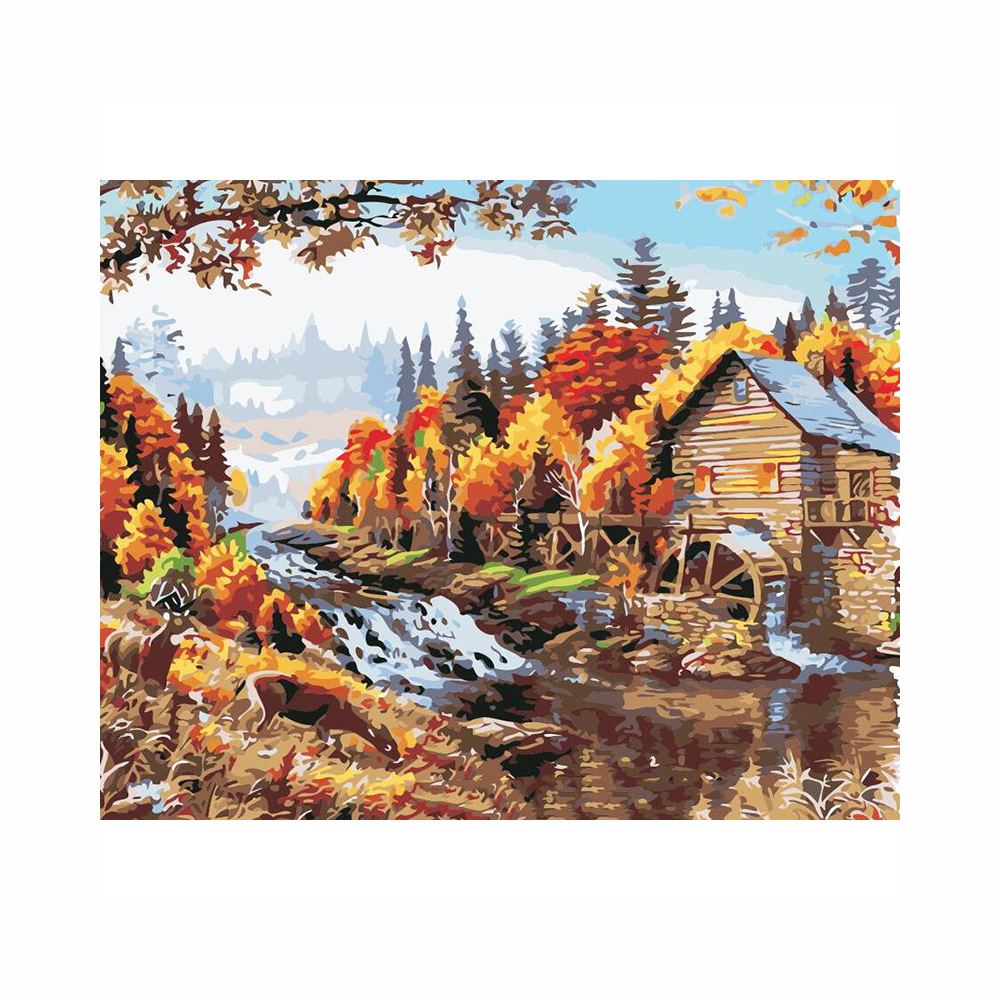 Noche ciudad DIY pintura al óleo digital fábrica al por mayor sin marco combinación apretado marco interior estilo más de 1 unidades entrega