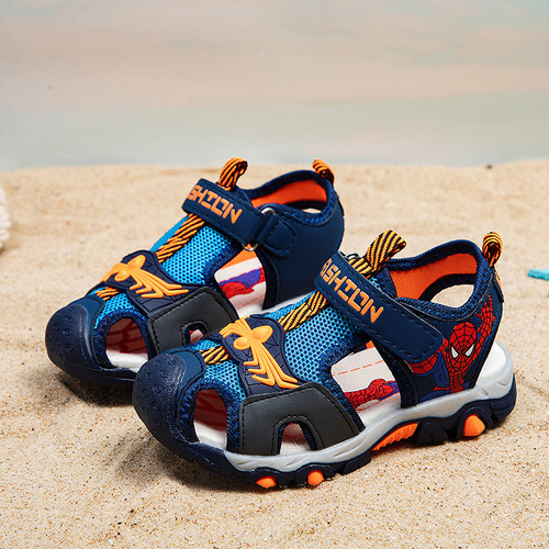Boys' Spider-Man Sandals Summer New Children's Baotou Sandals Soft Sole Beach Sandals for Middle and Large Children and Elementary School Students