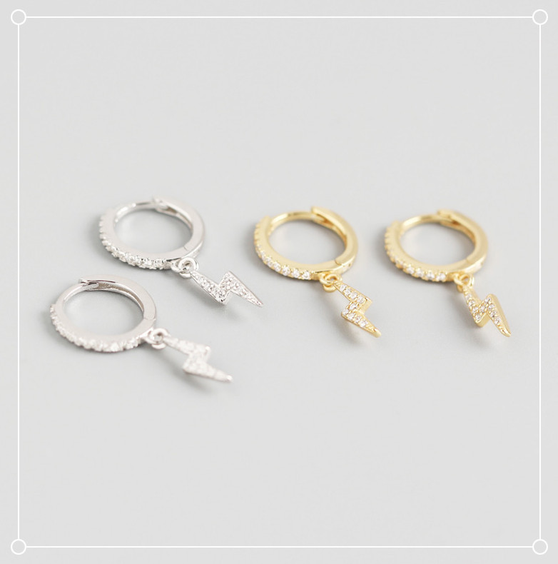 Geometric Fashion 925 Sterling Silver Gem Plating Earrings display picture 1