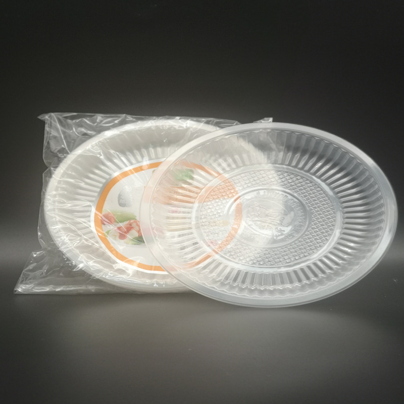 一次性盘子 塑料碟子家用烧烤餐盘加厚透明7寸盘圆形菜盘餐具批发-阿里巴巴
